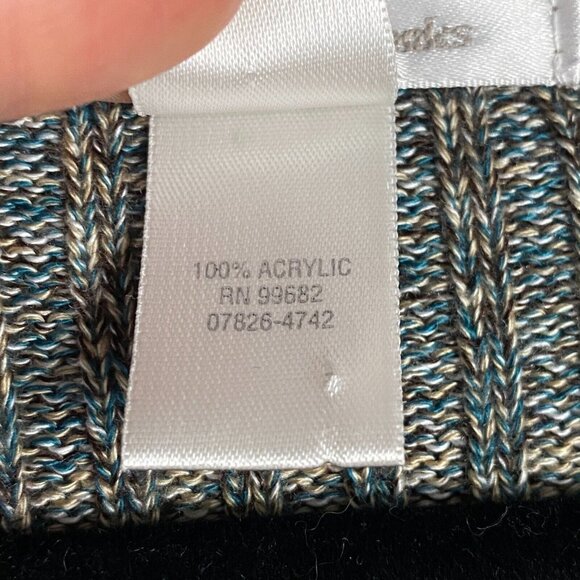 CJ Banks Knit Cardigan Sweater Womens 1X Gray Tan 3/4 Sleeves Button Up - Picture 5 of 10